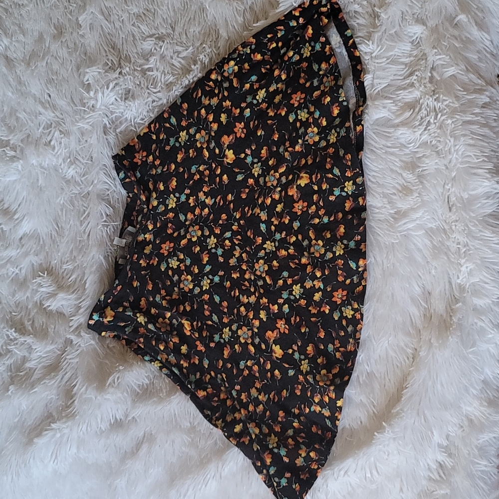 Charlotte Russe black and yellow floral Skater Skirt